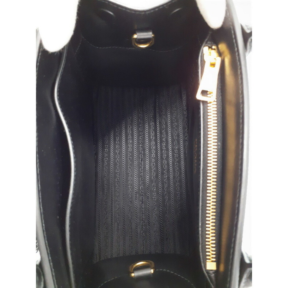 PRADA Monochrome Saffiano Leather Bag Leather Black - Picture 3 of 9